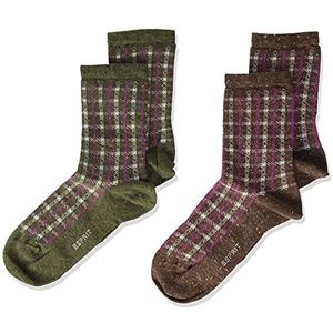 ESPRIT - Check 2-pack - Kindersokken - Dikke Sokken - Geruit - Maten 23-42