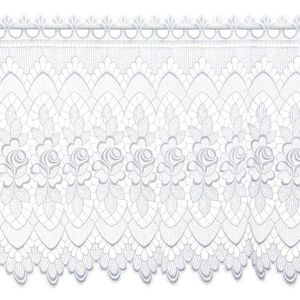 Plauener Spitze by Modespitze, Store Bistro Gordijn, vitrage met stangdoorgang, hoogwaardig borduurwerk, hoogte 60 cm, breedte 176 cm, wit