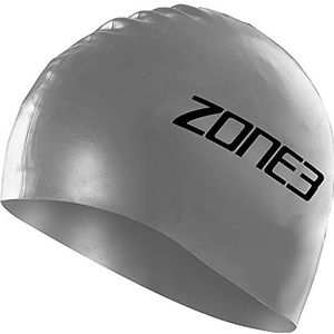 ZONE3 Siliconen badmuts voor heren en dames - 48 g (zilver)