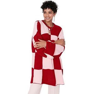 Trendyol Dames bescheiden regelmatige shift ronde hals gebreide kleding bescheiden truien, rood, S, Rood, S