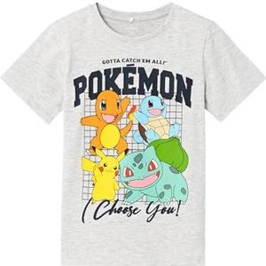 NAME IT Nkmadan Pokemon Ss Top Sky T-shirt voor jongens, grijs, 134/140 cm