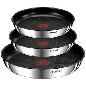 Tefal Ingenio Emotion L8974S45 Inductiekookgerei, 4-delig, roestvrij staal, stapelbaar, anti-aanbaklaag, inductie
