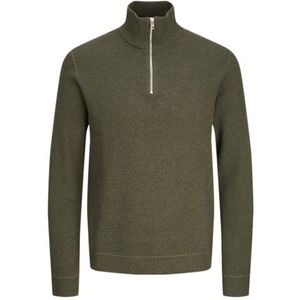 Jack & Jones Jprbluchrister Knit Half Zip, Olive Night/Detail: melange, M