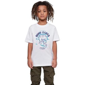 Mister Tee Kids Natural Born Gamer Vintage Tee T-shirt voor jongens, katoen, wit, 110 cm