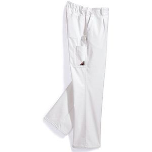 BP Cotton Plus 1469-720-21 werkbroek - stoffen bretels met rubberen inzetstuk - zakken voor kniebeschermers - puur katoen - slanke pasvorm - maat: 90 - kleur: wit