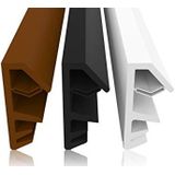 Bruine Raamafdichting, 10 Meter, Groefbreedte 5 mm, 12 mm Gevouwen, TPE-Rubber, Hoogwaardige Houten Raamafdichting, Tochtbescherming (Bruin, 10 m)