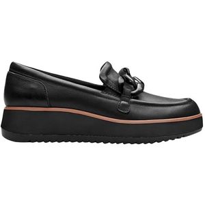 Clarks Premium Dames Zylah May Loafer, zwart leer, 4 UK, Zwart leder, 37 EU