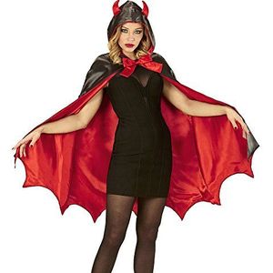 Widmann - Kostuum duivel, cape met capuchon, Halloween, themafeest, carnaval