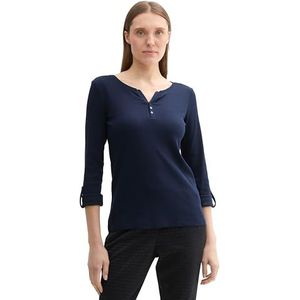 TOM TAILOR - T-shirt - Sky Captain Blue - Langemouw - Henley
