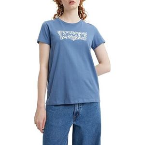 Levi's dames t-shirt The Perfect Tee, Zonsondergang Blauw, S
