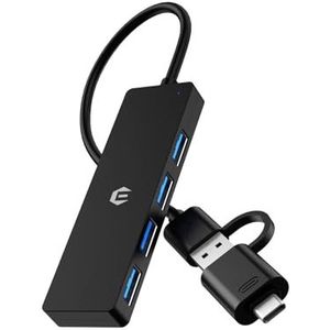 USB-hub, 4-Port USB 3.0 Hub voor MacBook Pro/Air, Ultra-Slim USB-Splitter Multiport Adapter 5 Gbps Data Hub, USB A naar C Hub voor iMac Pro, Xbox, PS4, Dell, HP, Surface, Notebook PC, Tesla Model 3,