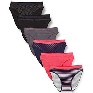 Dim Damesslip, katoen, stretch, 6 stuks, Pretty Pink Pack/Zwart Logo Set, S