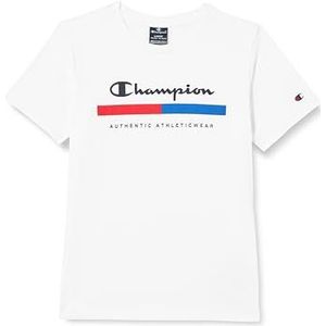 Champion Legacy Graphic Shop B - Authentic S/S Crewneck T-shirt, wit, 5-6 jaar kinderen en jongeren SS24, Wit