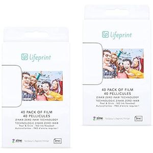 Lifeprint 3x4 Premium Zink Instant Print fotopapier (80 Stuk) Compatibel met Lifeprint 3x4 printers