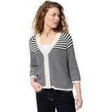 Cecil - B253958 - Damesvest - Universeel Blauw - Gebreid - V-hals - 3/4 Mouwen