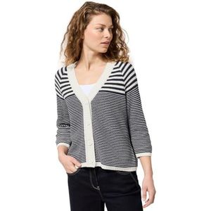 Cecil - B253958 - Damesvest - Universeel Blauw - Gebreid - V-hals - 3/4 Mouwen