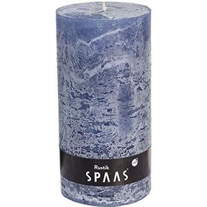 SPAAS Rustieke geurloze cilinderkaars 100/200 mm, ± 120 uur - grijsblauw
