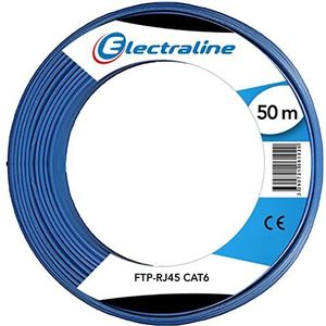 Electraline 106102, kabel FTP-RJ45 CAT6, lengte 50 m, blauw