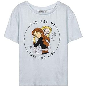 Frozen-kindertruitje - Blauw - Maat 3 Jaar - Korte Mouw T-shirt Gemaakt met 100% Katoen - Anna en Elsa Print - Origineel Product Ontworpen in Spanje