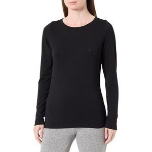 Emporio Armani Dames Tech Wool trui met lange mouwen, Zwart, M