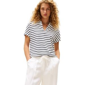 Tommy Hilfiger Poloshirt S/S dames, Wit (Breton/Ecu/Dark Night Navy), M