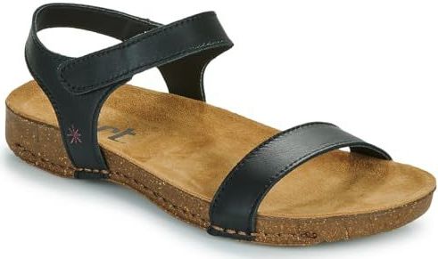 I Breathe - Sandalen - Zwart - Leer - Plat - Klittenband