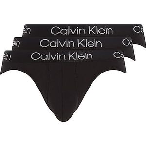 Calvin Klein Ondergoed Heren Slip Pack van 3 - Katoen Stretch, Black(dark/Shadow White), XXL