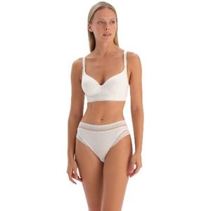 Dagi Off White Fashion Gebreide Niet-Bedrade Regular Micro Modal Non-Padded Dikke Vaste Strap Soft Bra, Off White, 75C, off-white, 75C
