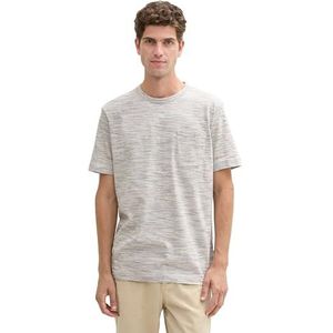 TOM TAILOR Heren T-shirt, 36187 - Light Sand Multi Inject, L