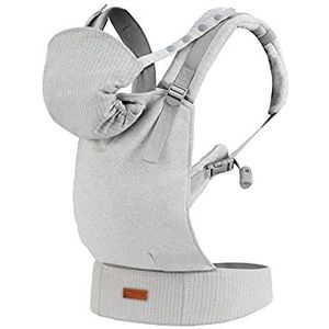 MOMI COLLETE babydrager vanaf 3 levensmaanden, voor baby's en peuters tot max. 20 kg lichaamsgewicht, met capuchon en een hoofdsteun voor de baby, optimale aanpassing met 6 instelpunten, grijs