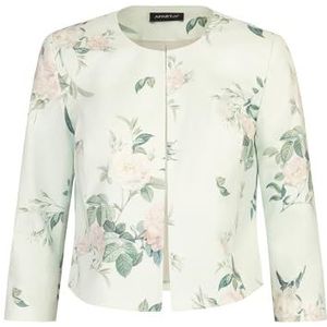 APART satijnen bolero van matglanzend satijn met all-over bloemenprint, Jade multicolor, 34