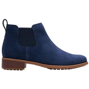 Clarks Premium Havisham Top Chelsea Boot, Navy Suede, 3 UK, marine suede, 36 EU