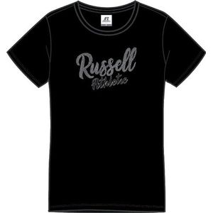 RUSSELL ATHLETIC Dames Stefi-s/S T-shirt met ronde hals, Zwart, L
