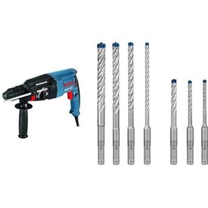 Bosch Professional boorhamer GBH 2-26 F (830 watt, wisselboorhouder SDS plus, slagenergie: 2,7 J, in koffer) & Bosch Accessories 7x Expert SDS plus-7X hamerboorset (voor Gewapend beton, Ø 5-12 mm)