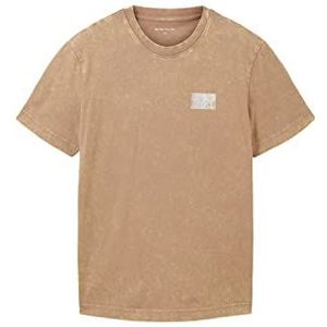 TOM TAILOR Heren T-shirt in washed-look, 24048 - Desert Fawn, S