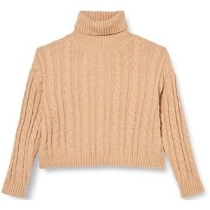 Libbi Dames Twist-pullover met rolkraag acryl BEIGE maat XL/XXL, beige, XL