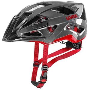 uvex active - veilige allround-helm voor dames en heren - individueel passysteem - uitbreidbaar met led-licht - anthracite-red - 56-60 cm