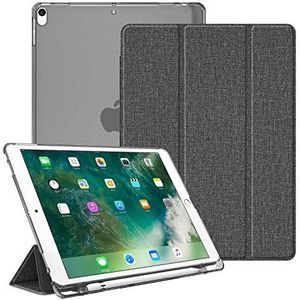 Fintie Hoes met Pencil Houder voor iPad Air 10.5"" 2019 (3de generatie) / iPad Pro 10.5"" 2017 - Ultradun Superlicht Beschermhoes met Transparante Achterkant Auto Slaap/Wake (Gray)