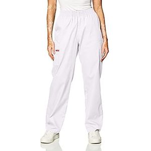 Dickies Women's Signature Elastic Waist Scrubs Pant, White, X-Small