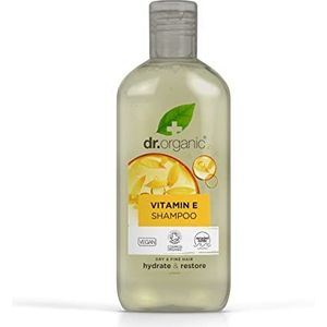 Dr Organic Vitamin E Shampoo, Hydrating, Dry & Fine Hair, Natural, Vegan, Cruelty-Free, Paraben & SLS-Free, Recyclable & Recycled Ocean Bound Plastic, Certified Organic, 265ml, Packaging may vary