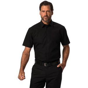 JP 1880 Heren grote maten grote maten menswear L-8XL overhemd met korte mouwen, business, moderne pasvorm, Easy Care 721326, zwart, 6XL