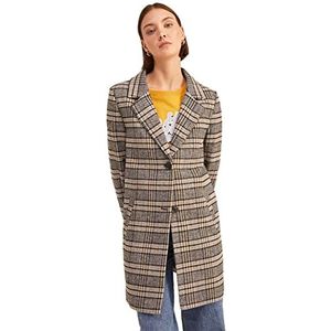 Springfield geruite revers jas, donkergrijs, normaal voor dames, Donkergrijs, 38