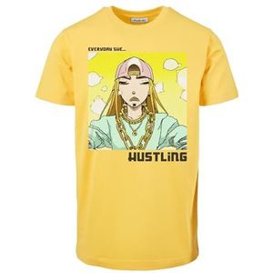 Mister Tee Heren T-shirt Everyday She Hustling Tee, T-shirt met print op de voorkant voor mannen, grafisch T-shirt, streetwear, Taxi Yellow, XS