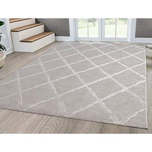 Mia´s Teppiche "Anna" woonkamer tapijt, laagpolig, 080x300 cm, ruit beige