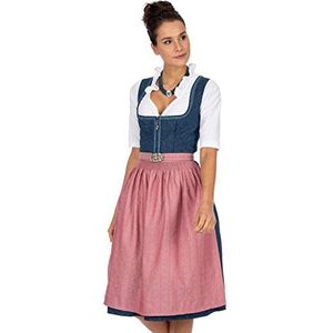 Stockerpoint Dirndl Roseline jurk voor speciale gelegenheden (zonder blouse), blauw-oudroze, 40