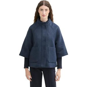 TOM TAILOR Cape jas voor dames, 35897 - Nachttijd Blue Melange, XXL