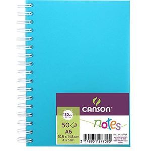 CANSON Notes notitieboek spiraalbinding, DIN A6, 50 vellen, 120 g/m², blauw