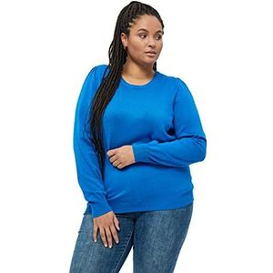 Peppercorn Tana gebreide trui met ronde hals en lange mouwen | blauwe truien voor dames VK | lente dames truien | maat 16