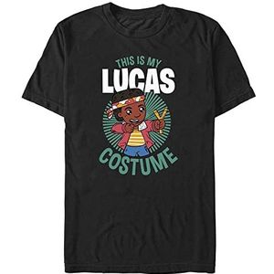 Netflix Unisex Stranger Things-Lucas Kostuum Organic Short Sleeve T-Shirt, Zwart, S, zwart, S