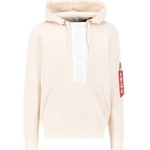 Alpha Industries Front Print Hoody Heren Capuchon Sweat Jet Stream White